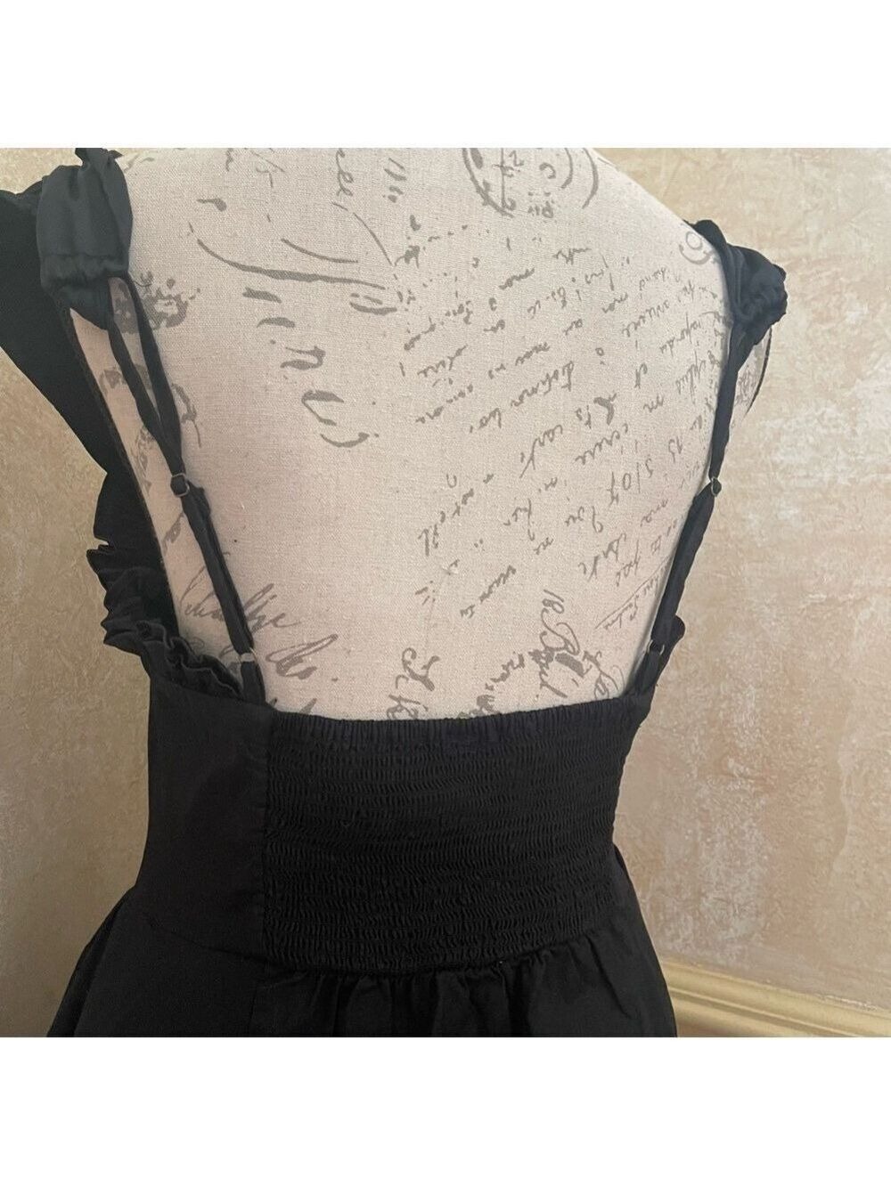Free People Midnight Magic Mini Voluminous Black Dress Fairy Grunge Bohemian L - Picture 9 of 15